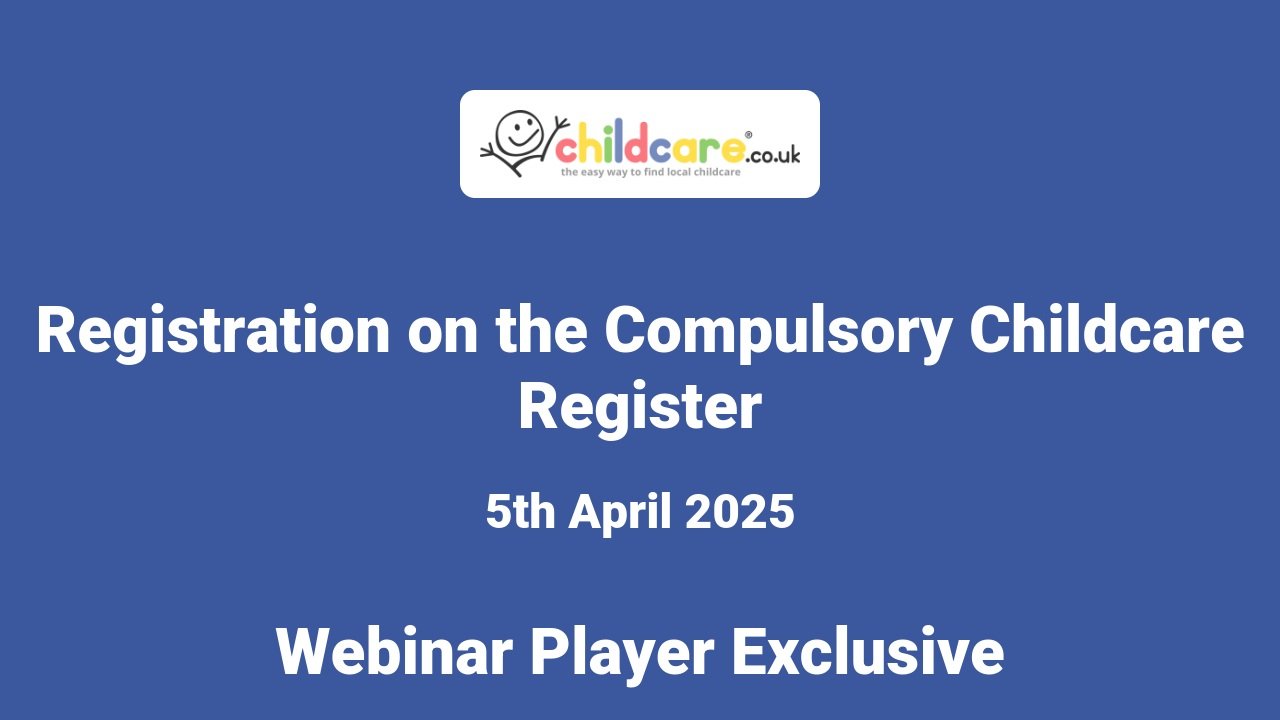 Registration on the Compulsory Childcare Register poster
