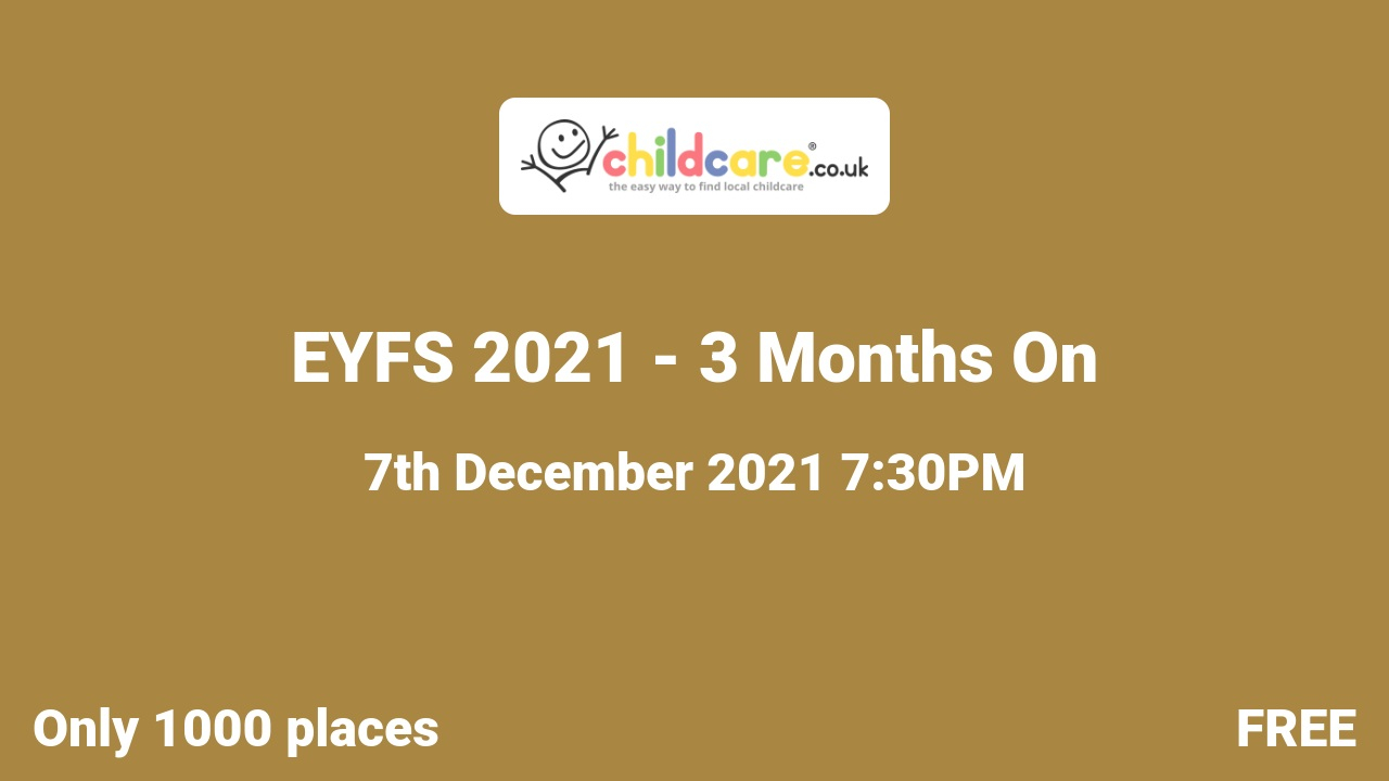 EYFS 2021 - 3 Months On poster