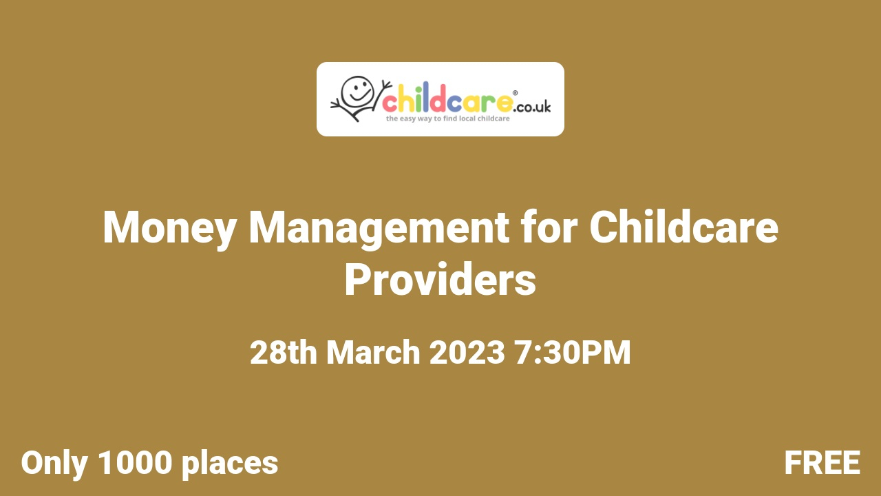 Money Management for Childcare Providers poster