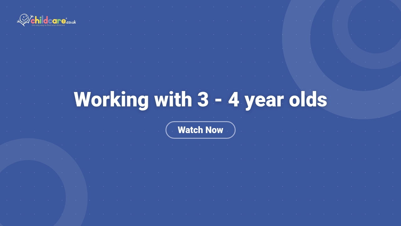 Working with 3 - 4 year olds Poster