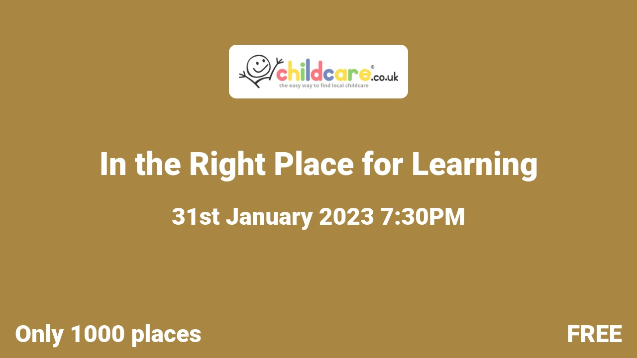 In the Right Place for Learning Poster