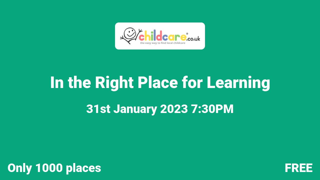 In the Right Place for Learning Poster