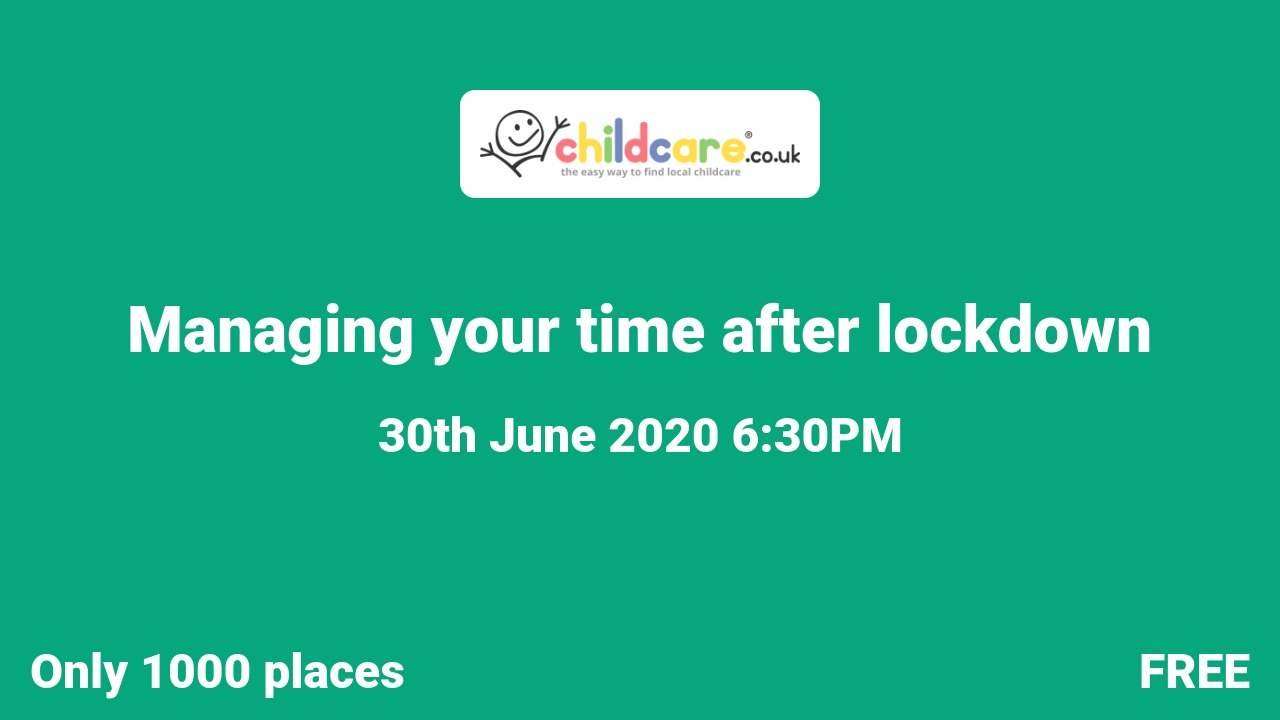 Managing your time after lockdown Poster