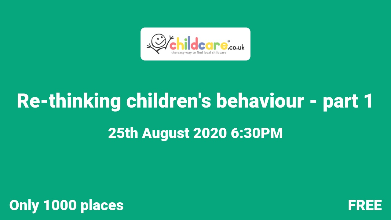 Re-thinking children's behaviour - part 1 Poster