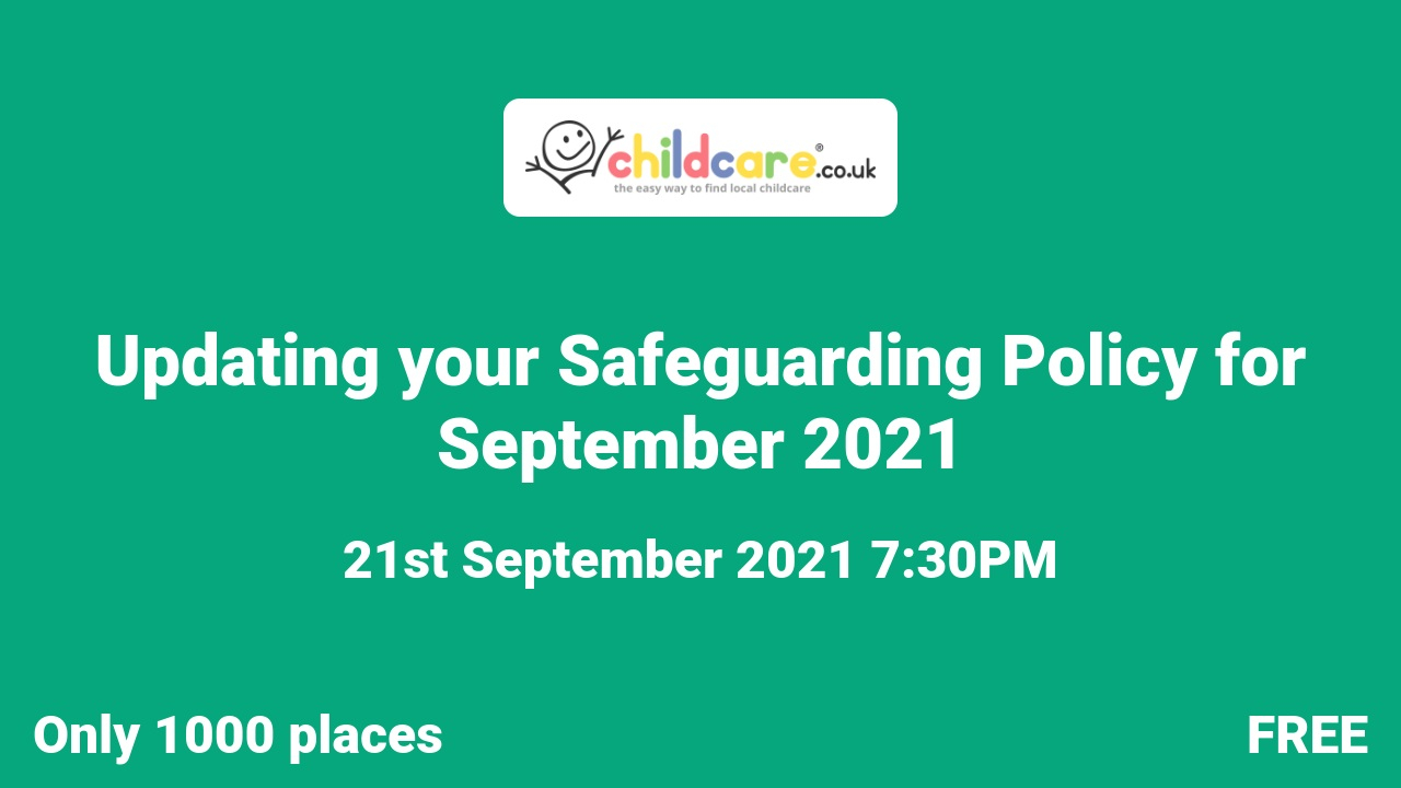 Updating your Safeguarding Policy for September 2021 Poster